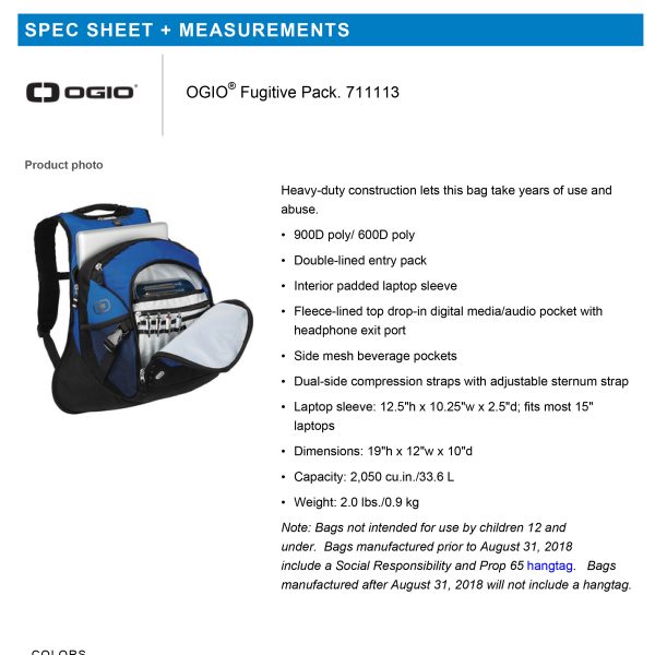 CASC OGIO® Fugitive Pack | 711113 - Image 3