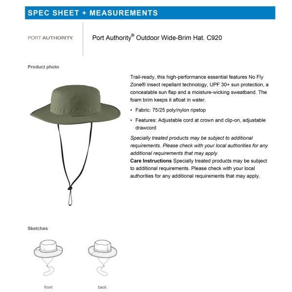 CASC Hat Outdoor Wide-Brim | C920 - Image 4