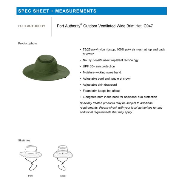 CASC Hat Outdoor Ventilated Wide Brim | C947 - Image 3