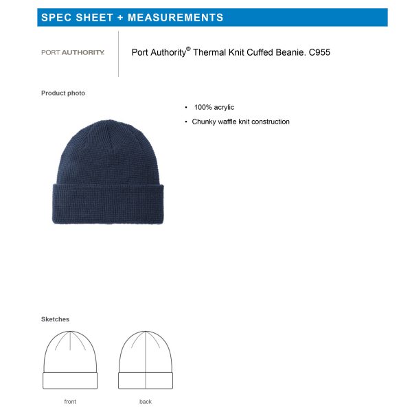 CASC Beanie Thermal Knit Cuffed | C955 - Image 3