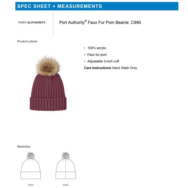 Beanie Faux Fur Pom (One Size Fits All) | C990 - Image 3