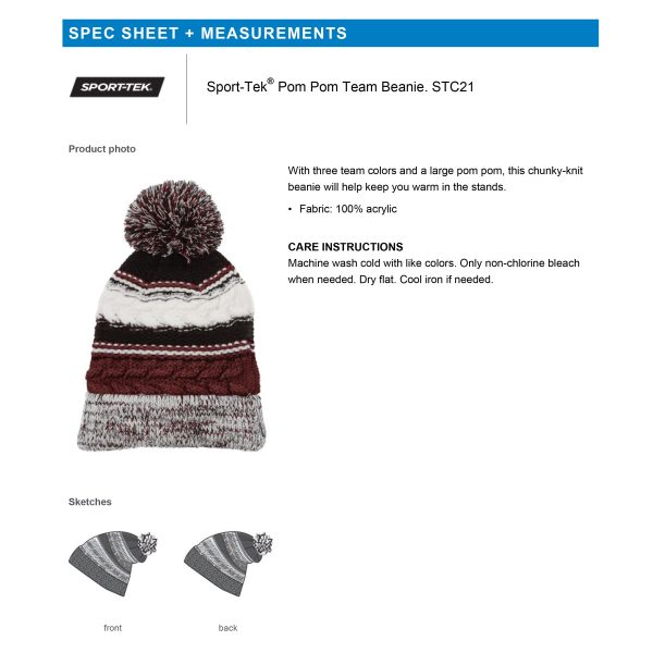 Beanie Team Pom Pom (One Size Fits All) | STC21 - Image 3